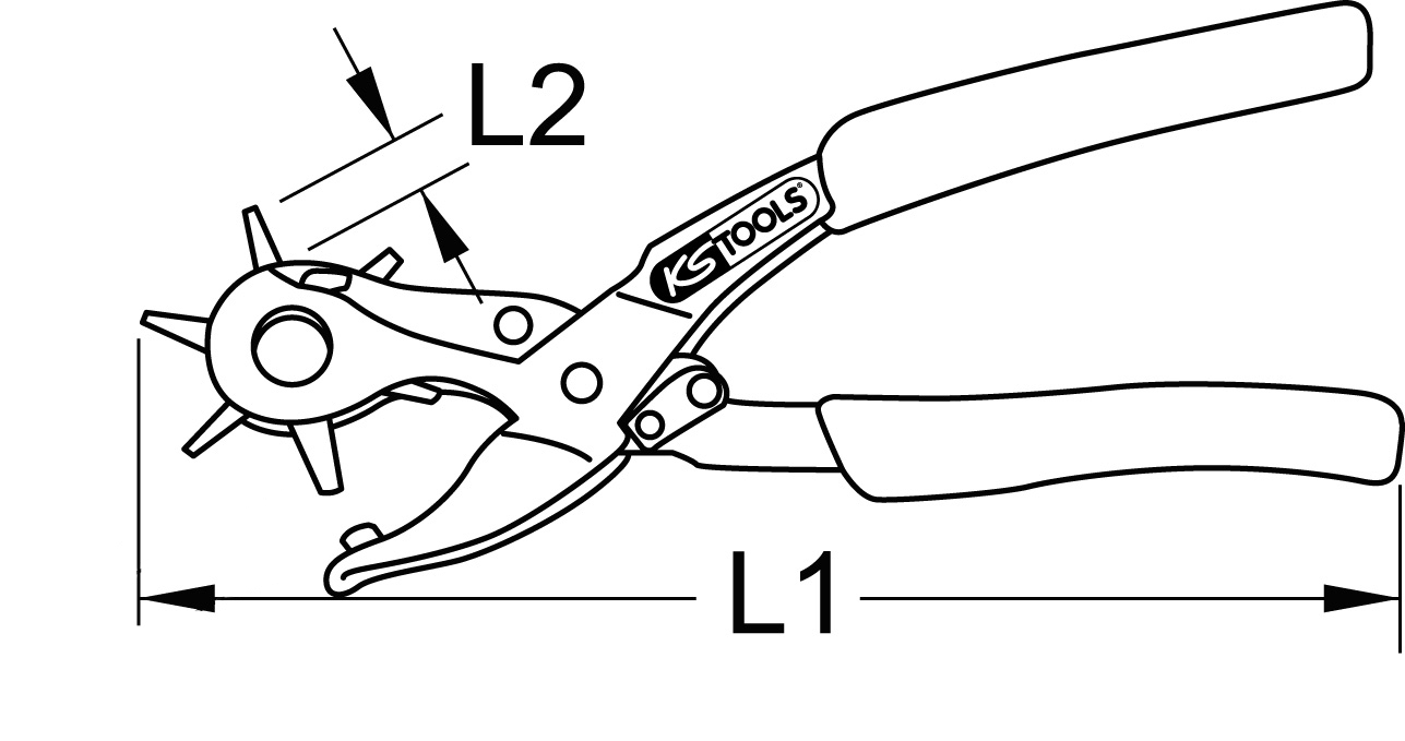 KS Tools Revolverlochzange, 220mm