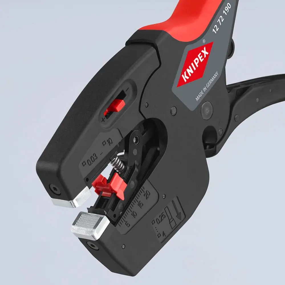 KNIPEX NexStrip Elektriker-Multiwerkzeug mit rutschhemmenden Kunststoff-Hüllen 190 mm