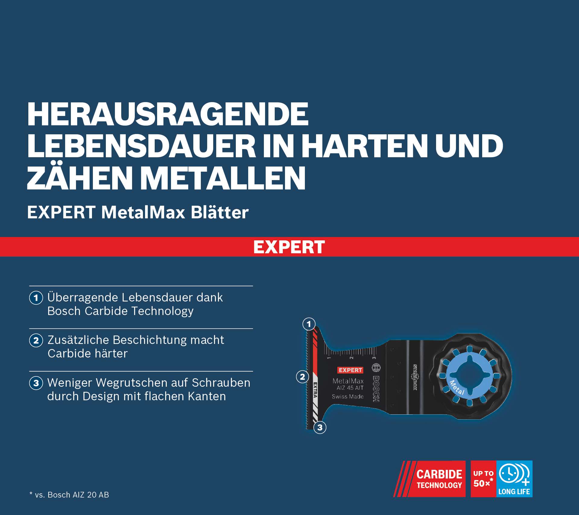 Bosch EXPERT AIZ 45 AIT MetalMax Tauchsägeblatt, 45 x 35 mm, 1-Stück