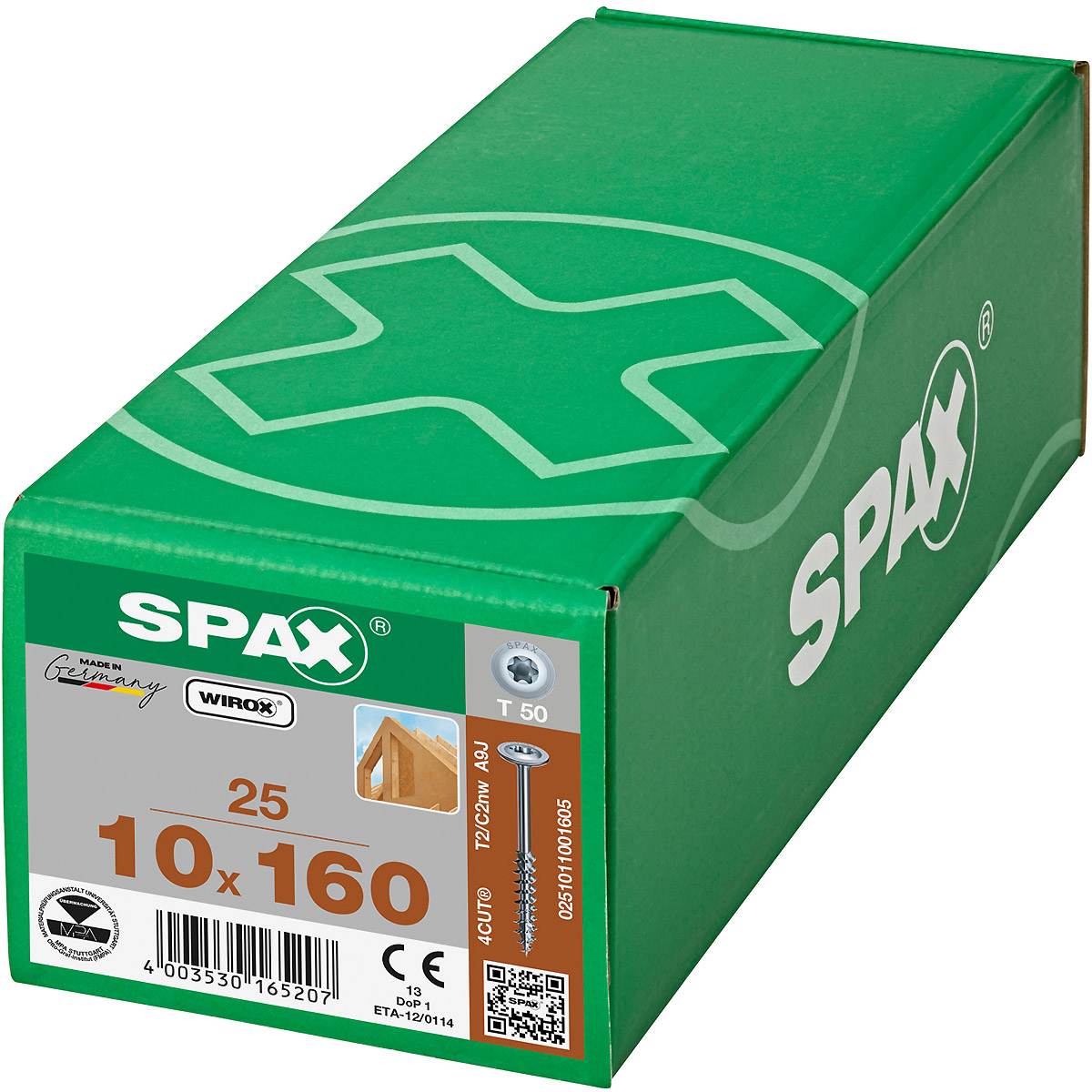 SPAX-S Tellerkopf T-Star T50 Teilgewinde Cut WIROX, 25 Stück