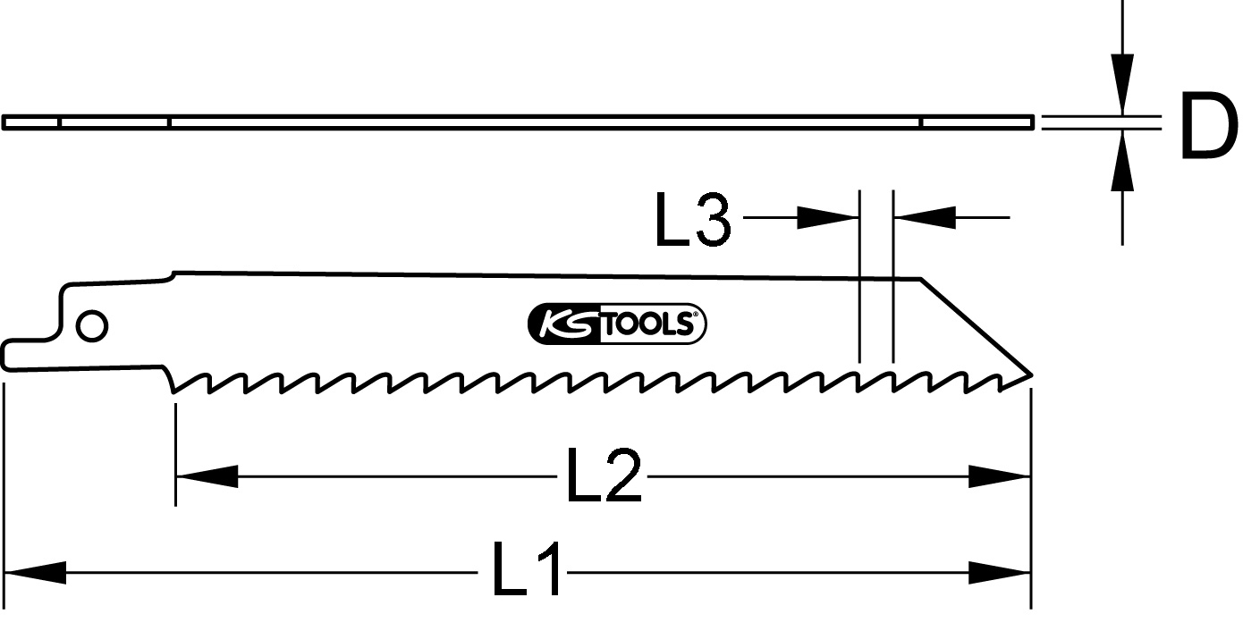 KS Tools Säbelsägeblatt, 200mm, 1,8mm, 5er Pack