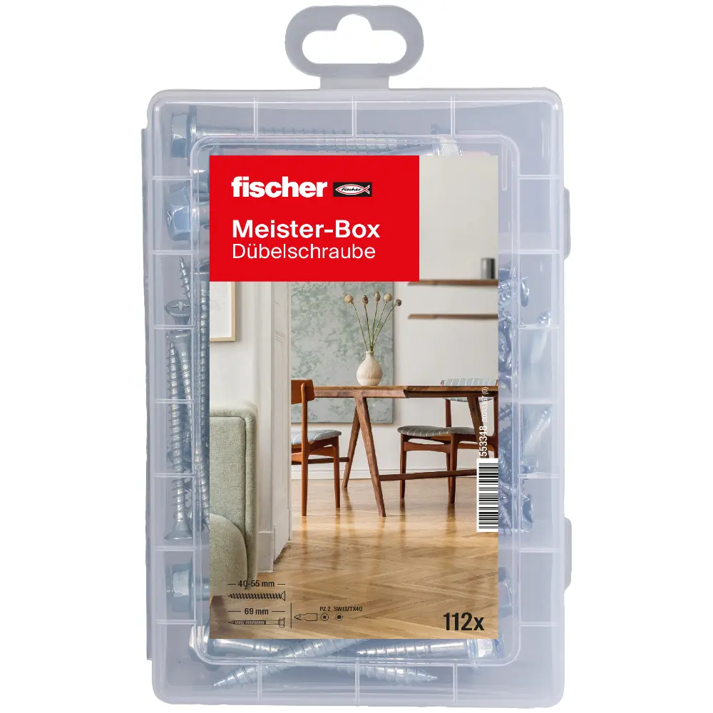 Fischer Dübelsortiment Meister-Box Dübelschrauben (112 Teile)