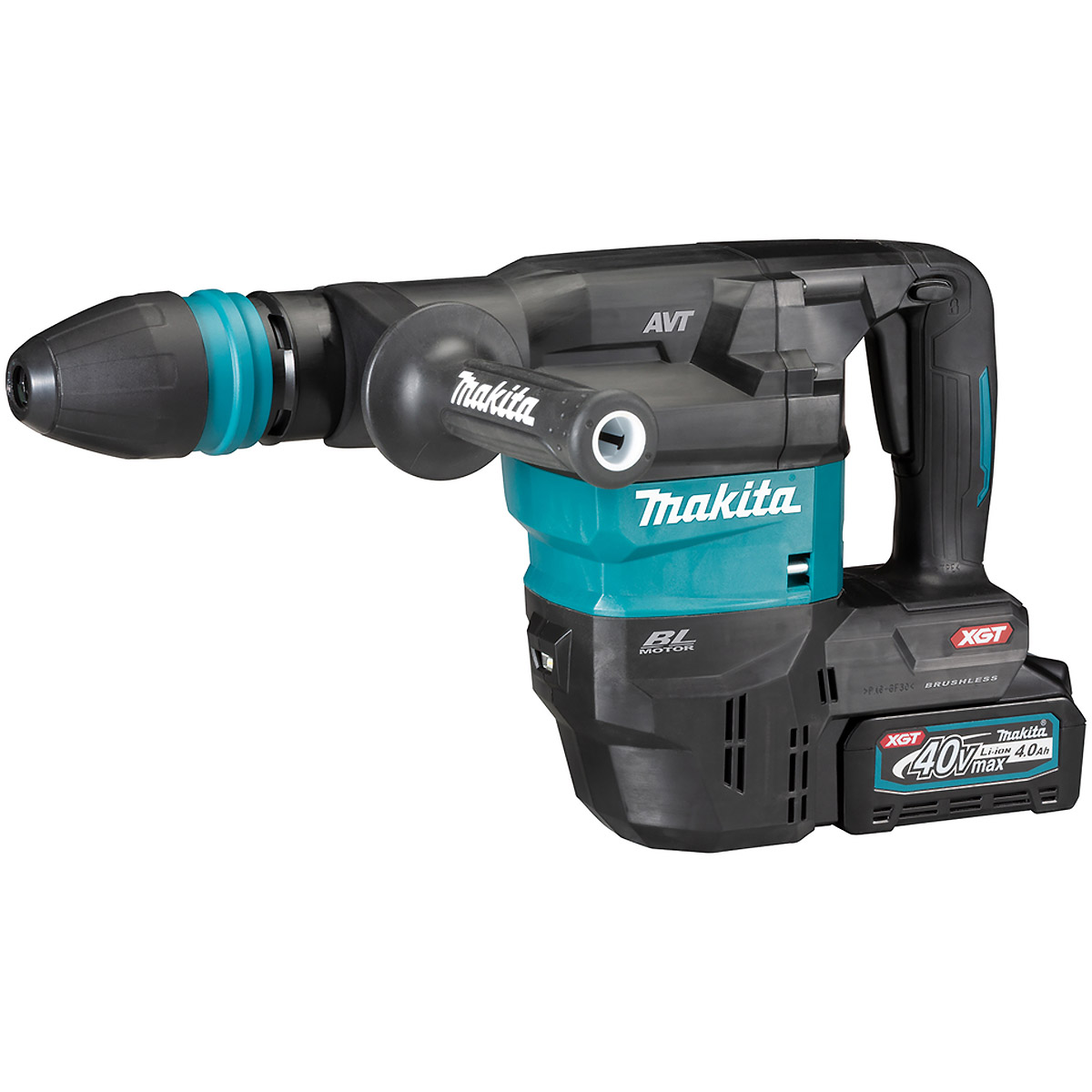 Makita Akku-Stemmhammer 40V  / 4,0 Ah, 2 Akkus + Ladegerät im Transportkoffer inkl. AWS Funk-Adapter