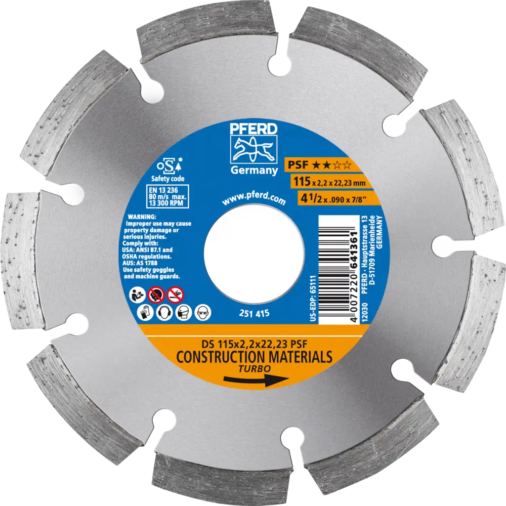 PFERD TOOLS Diamant-Trennscheibe DS PSF für schnelles Trennen von Stein und Beton