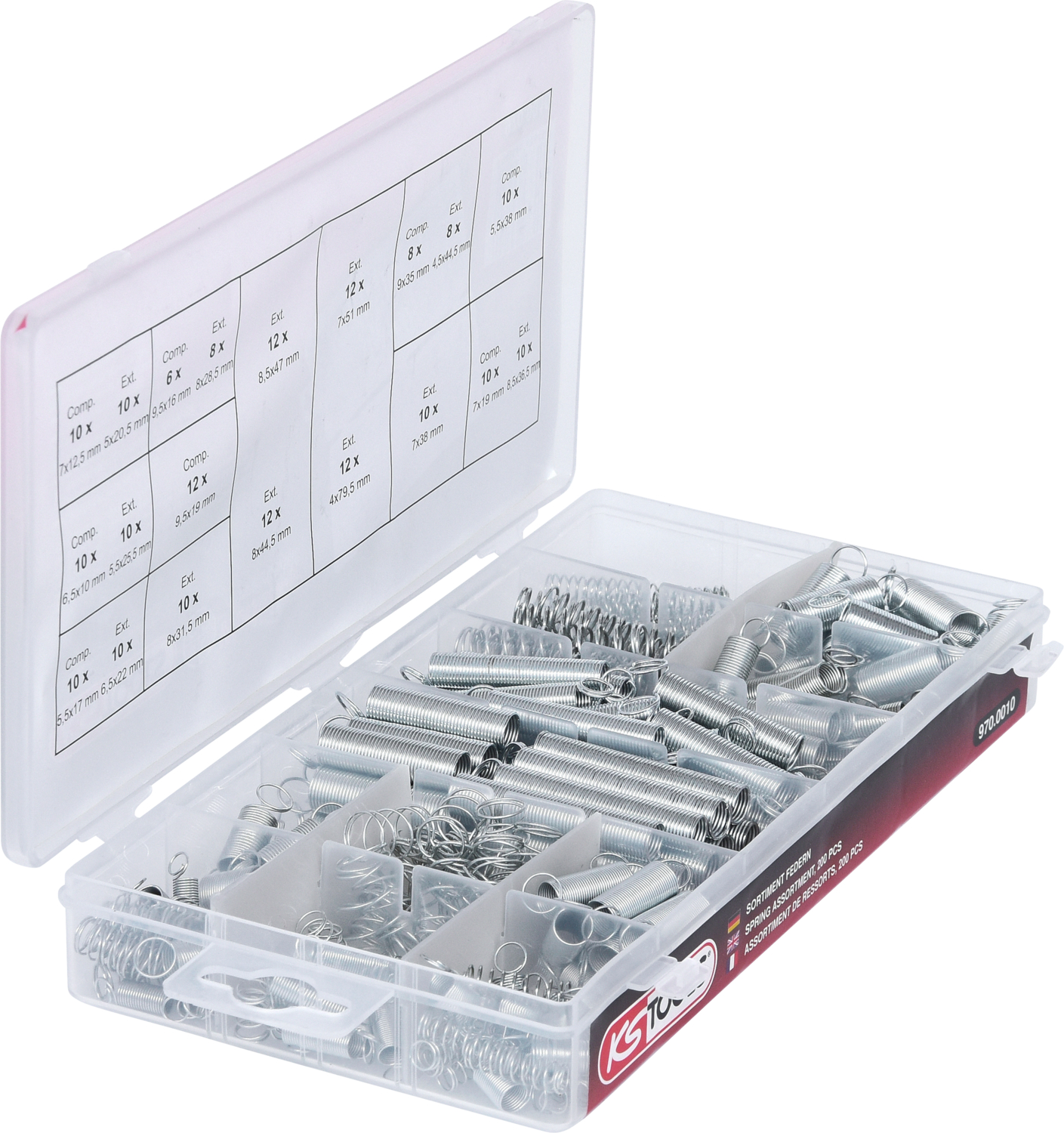 KS Tools Sortiment Federn, 200-tlg