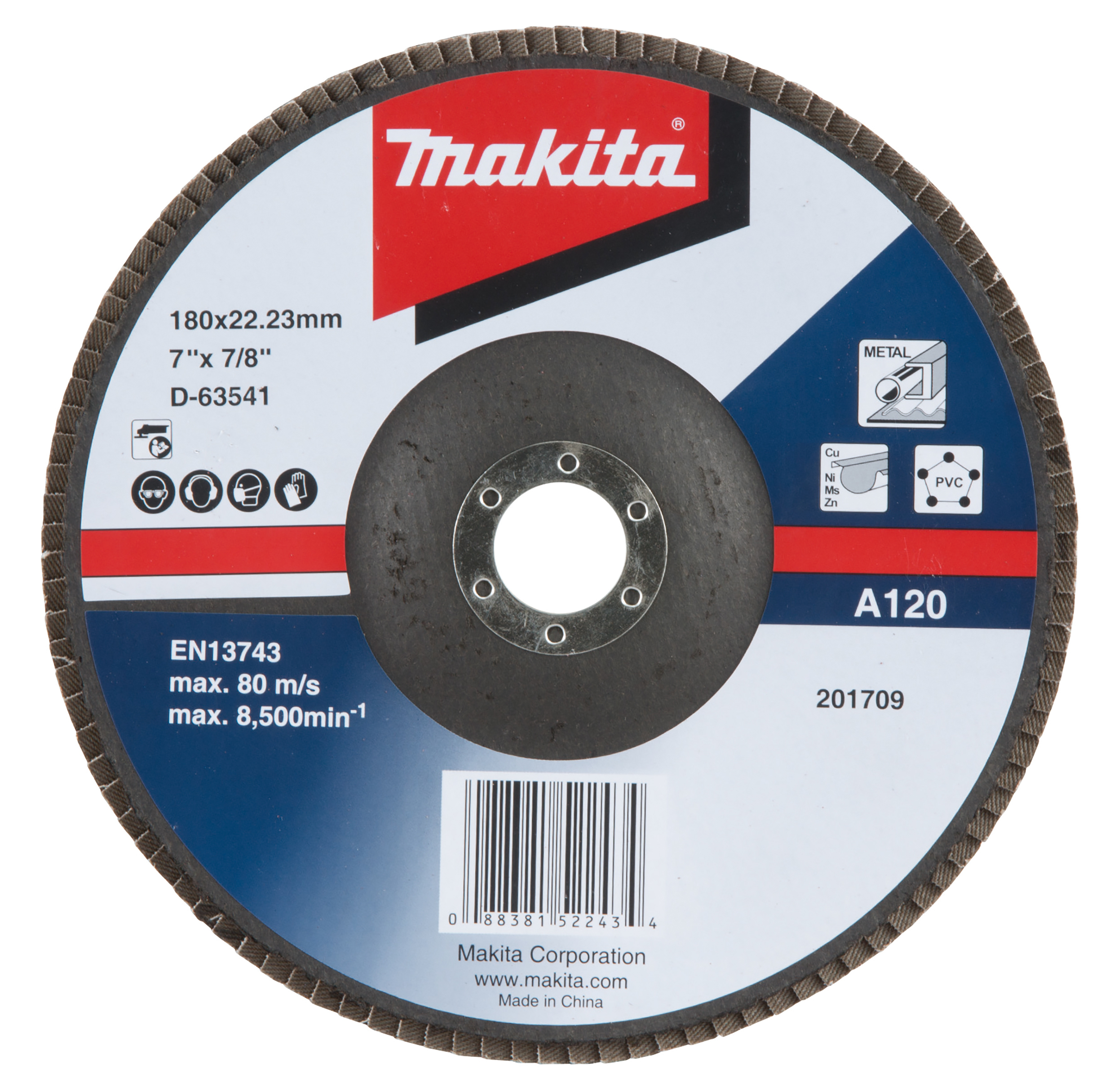 Makita Fächerschleifscheibe 180mm A120 - D-63541