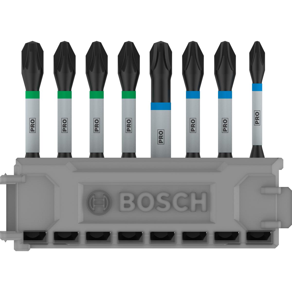 Bosch PRO Schrauberbit-Set Impact Control, 8-teilig, PH1, 3x PH2, PH3, 2 x PZ2, PZ3, 25 mm