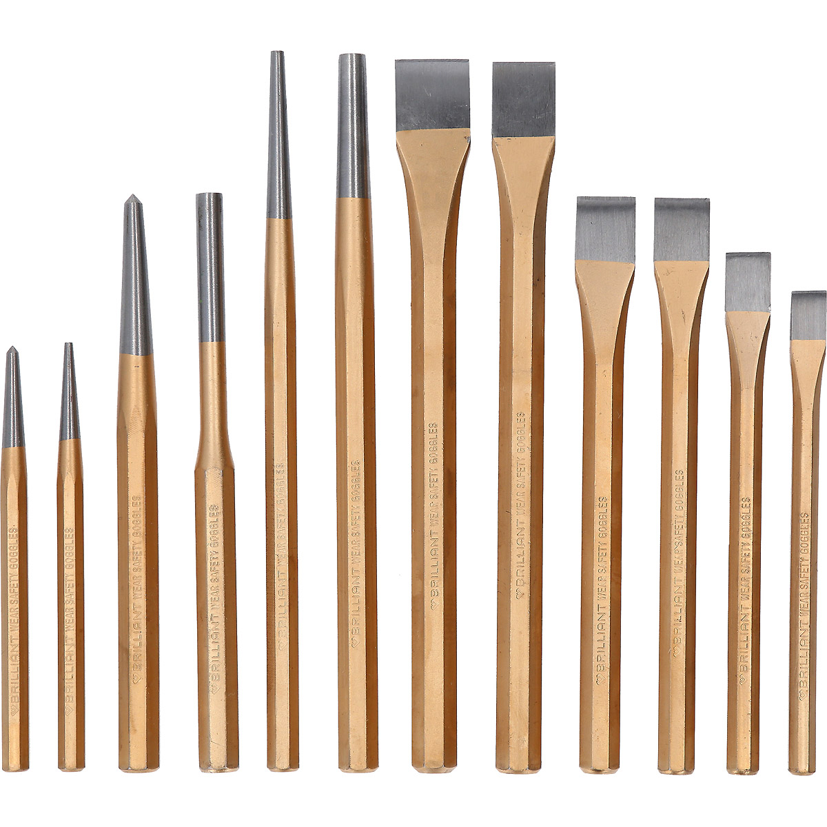 Brilliant Tools Meißel und Durchtreiber-Satz, 12-tlg