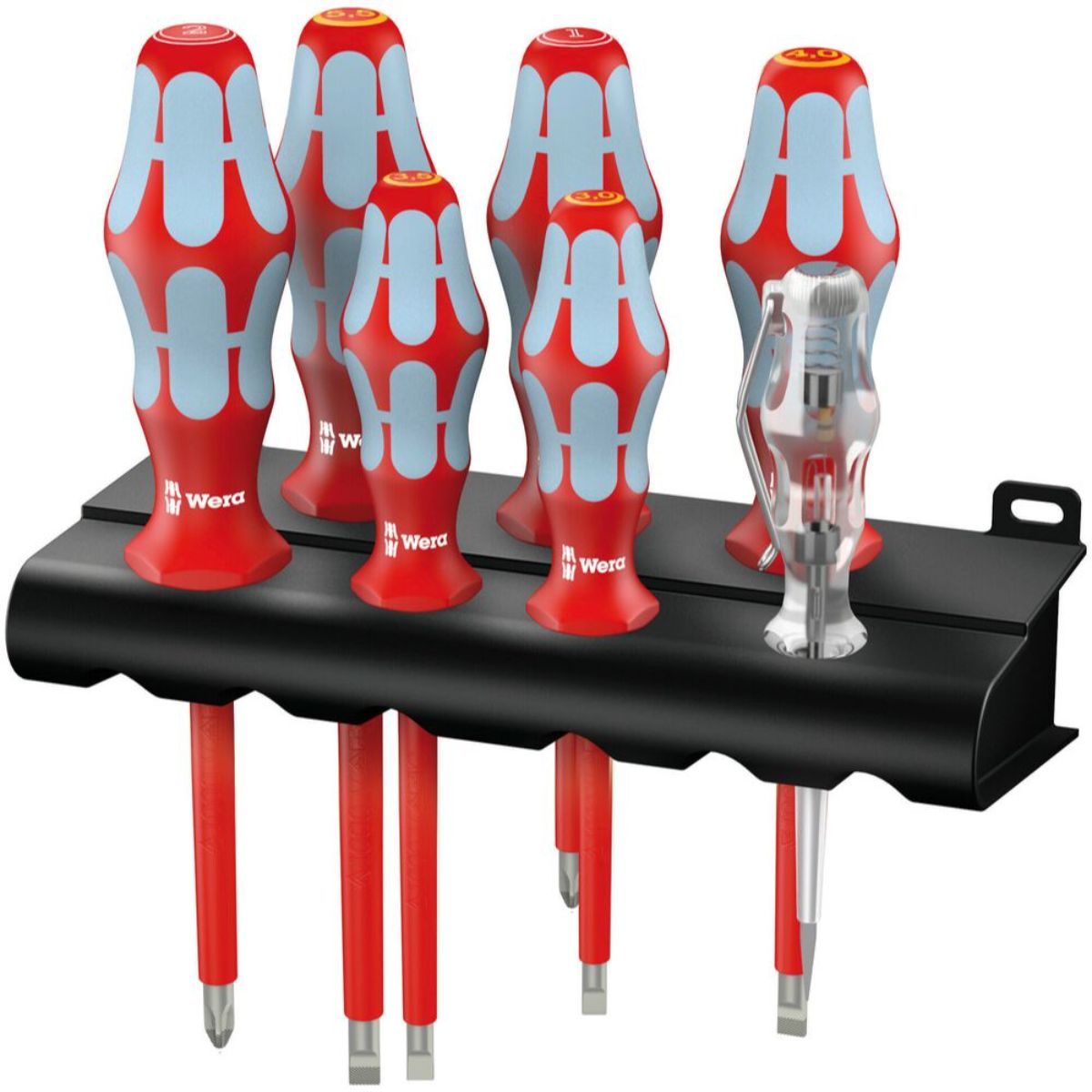 Wera 3160 i/7 Schraubendrehersatz, Edelstahl + Rack, 7-teilig