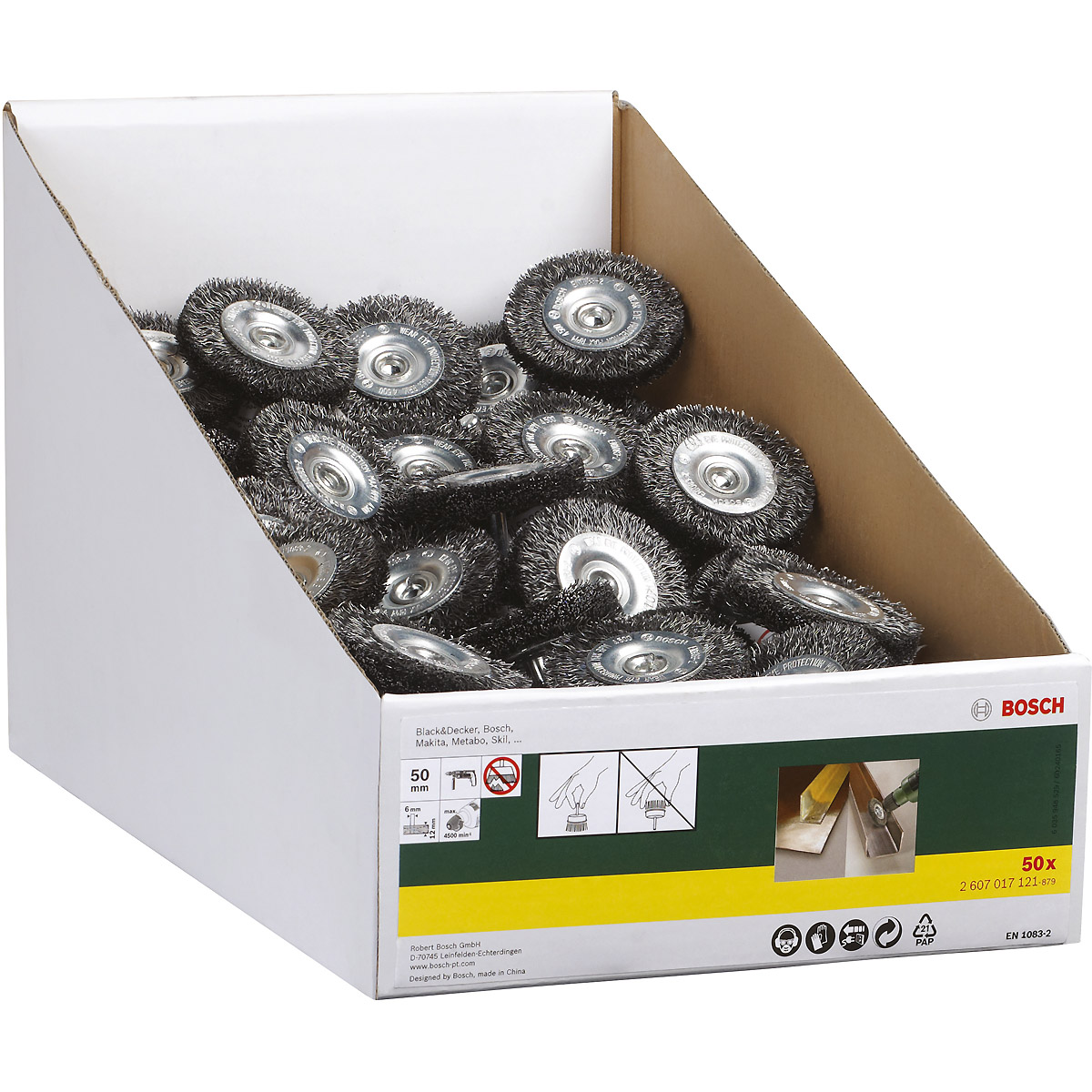 Bosch Scheibenbürste für Bohrmaschinen, gewellt, 50 mm, 12 mm