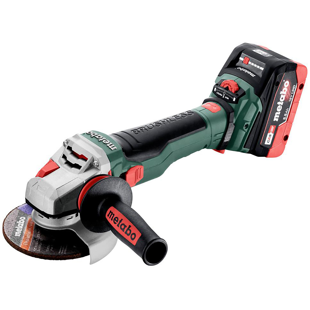 Metabo Akku-Winkelschleifer WVB 18 LTX BL 15-125 Quick mit Bremse, Drehzahlregelung, Schnellspannmut