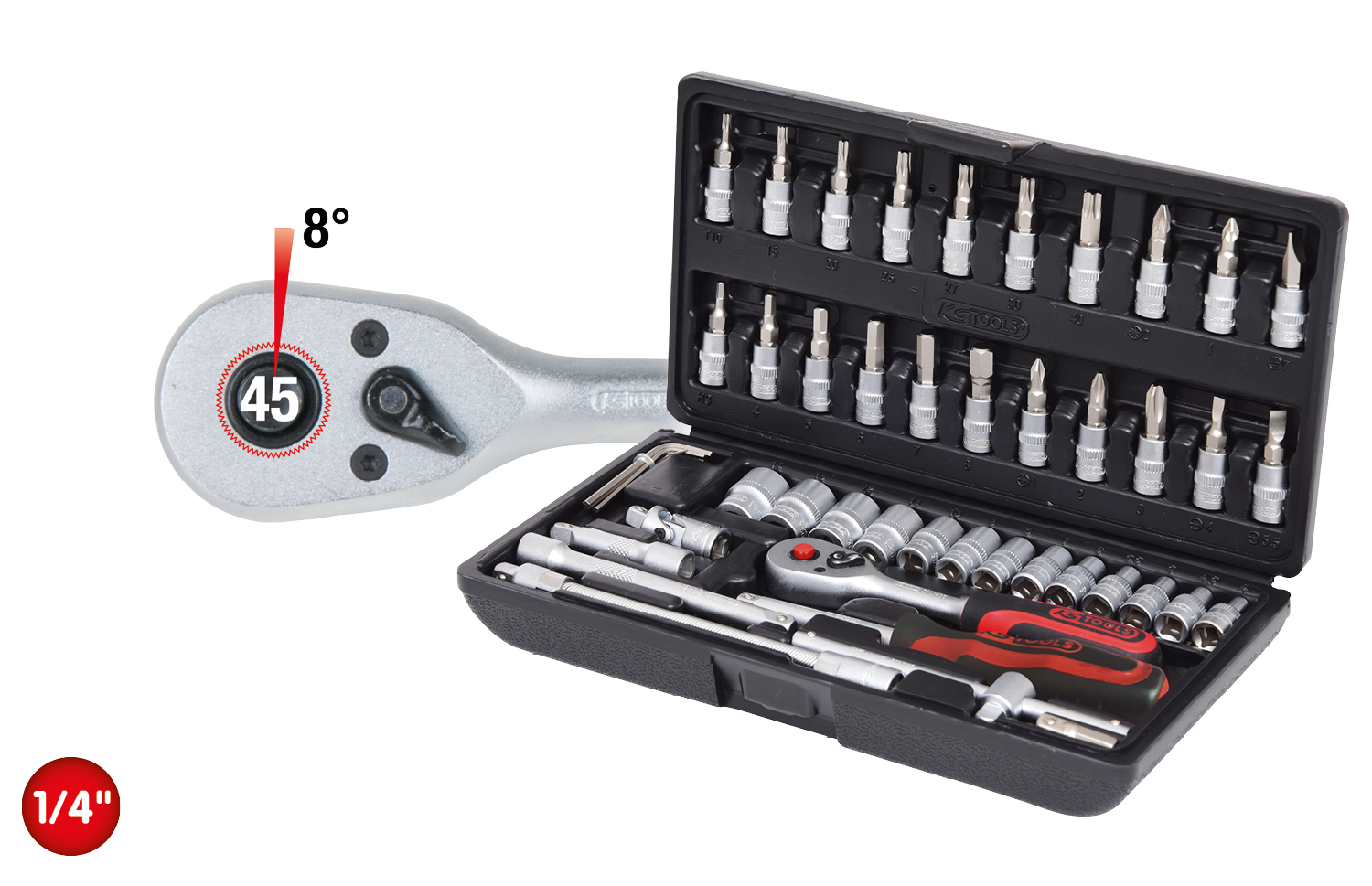 KS Tools 1/4" Steckschlüssel-Satz, 48-tlg