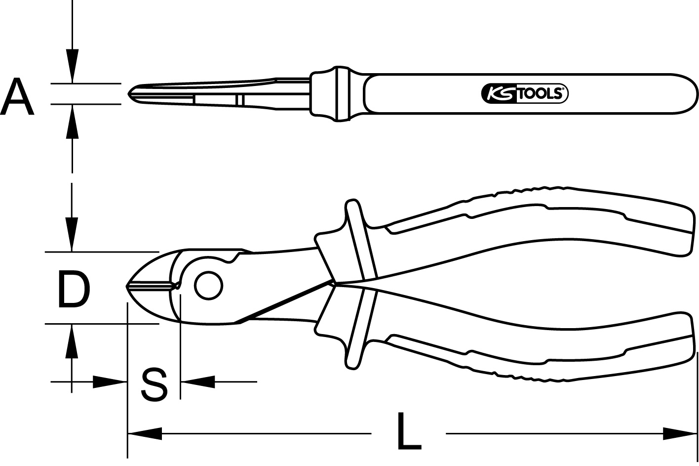 KS Tools ERGOTORQUE Kraft-Seitenschneider, 180mm