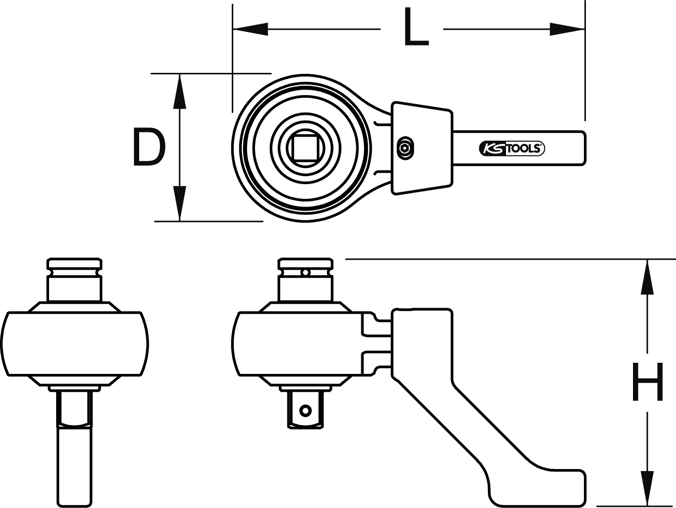 KS Tools Drehmoment-Vervielfältiger 3/4" x 1", 2700Nm