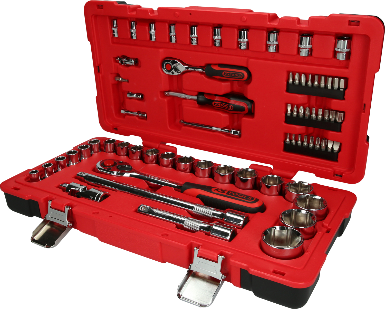 KS Tools 1/4"+1/2" CHROMEplus Steckschlüssel-Satz, 68-tlg