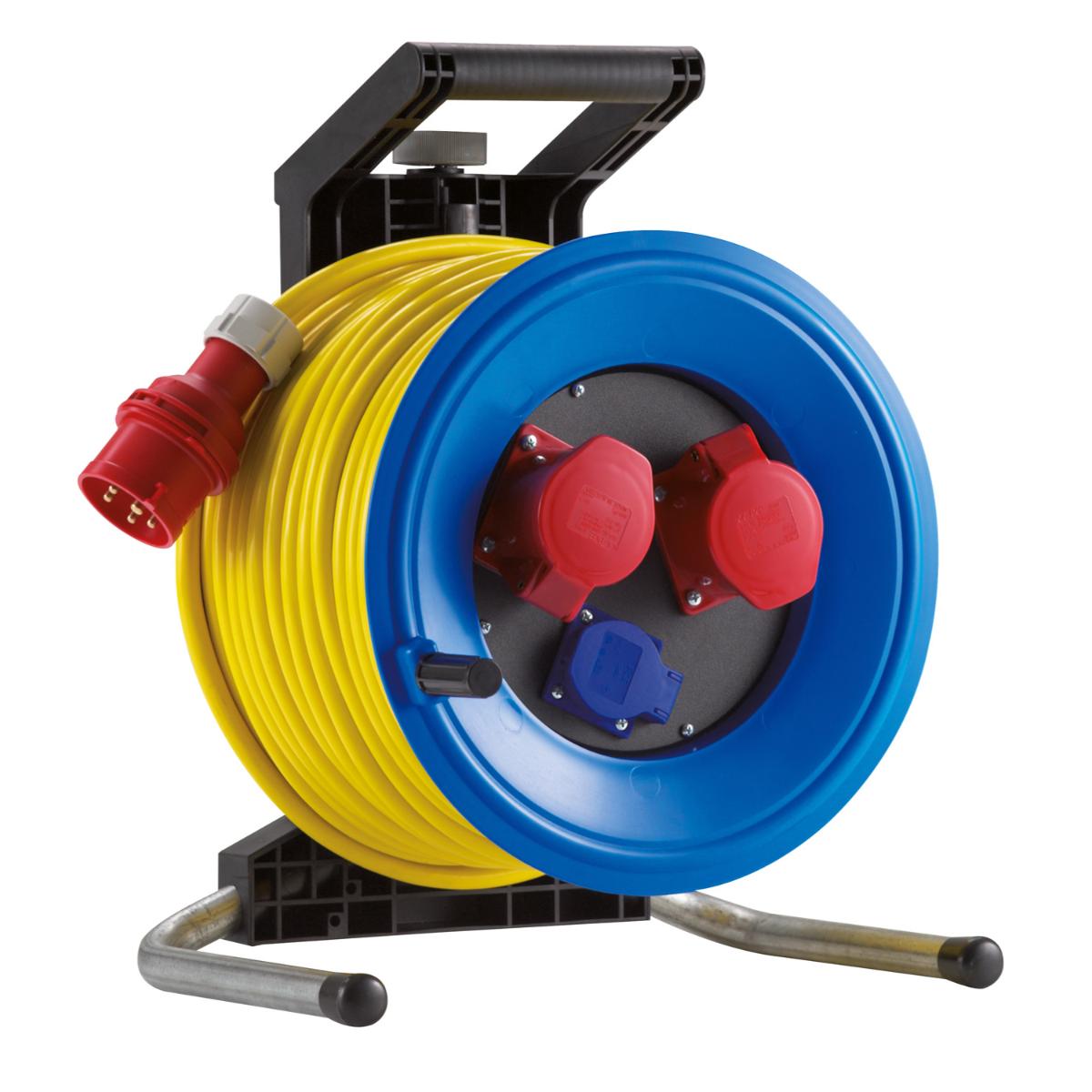 HEDI Kunststoff-Drehstromkabeltrommel Professional Plus Ø 320 mm, 16A-Ausführung, gelb