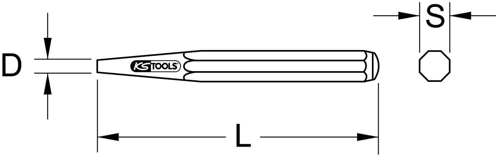 KS Tools Durchtreiber, 8-kant, FormD