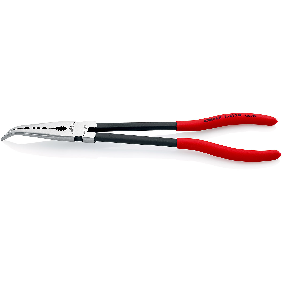 KNIPEX Montierzange mit Querprofilen 280 mm schwarz atramentiert mit Kunststoff überzogen poliert