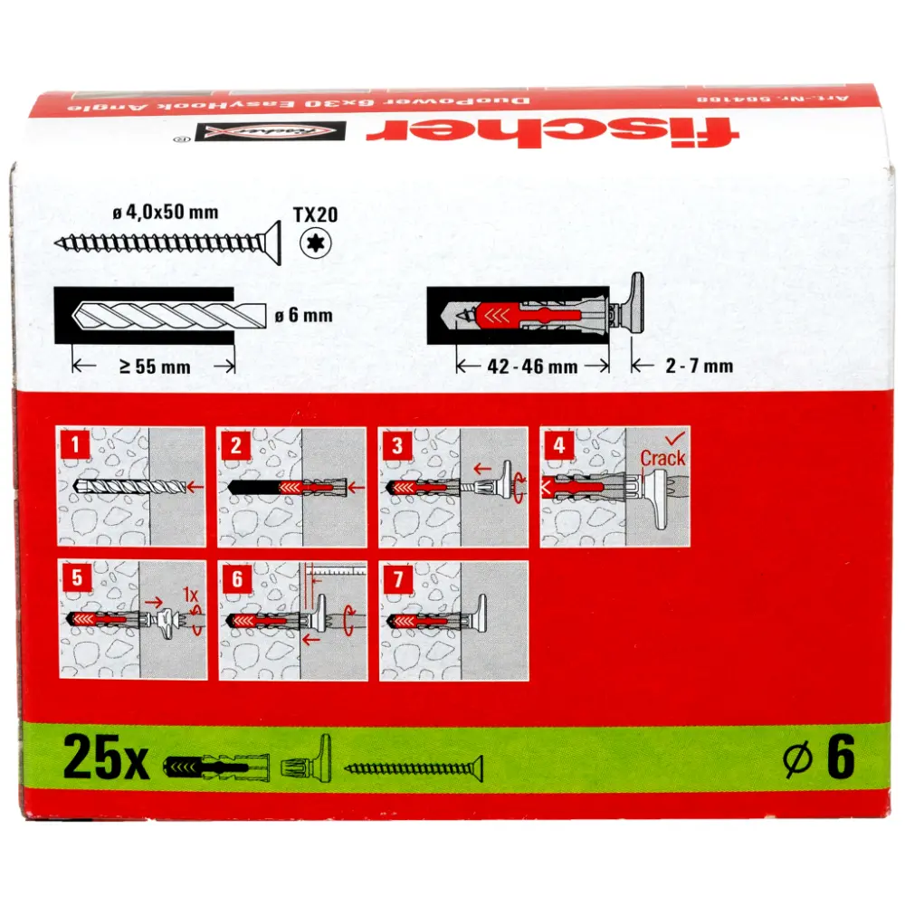 Fischer EasyHook Angle Universaldübel DuoPower 6x30