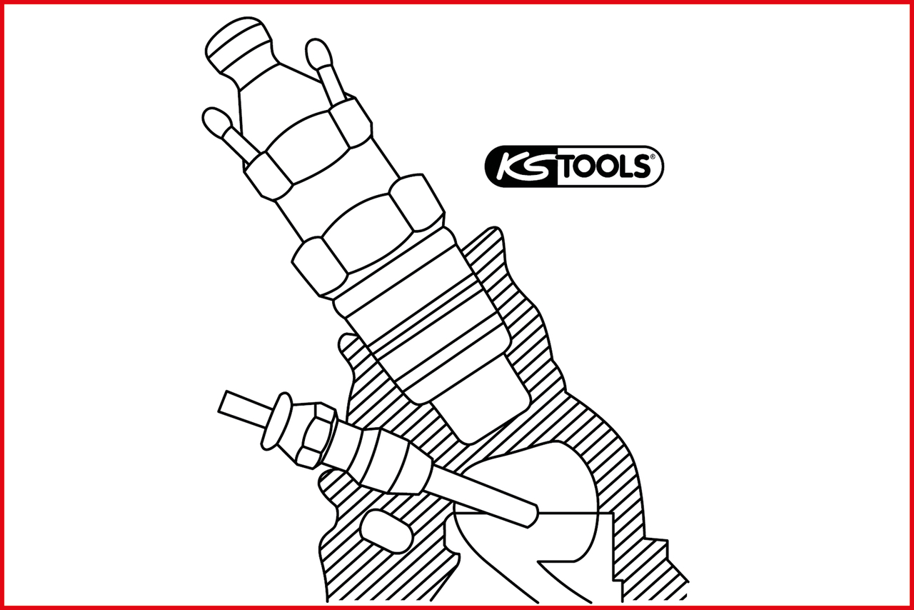 KS Tools Glühkerzen-Doppelring-Ratschenschlüssel 8x12mm, abgewinkelt	