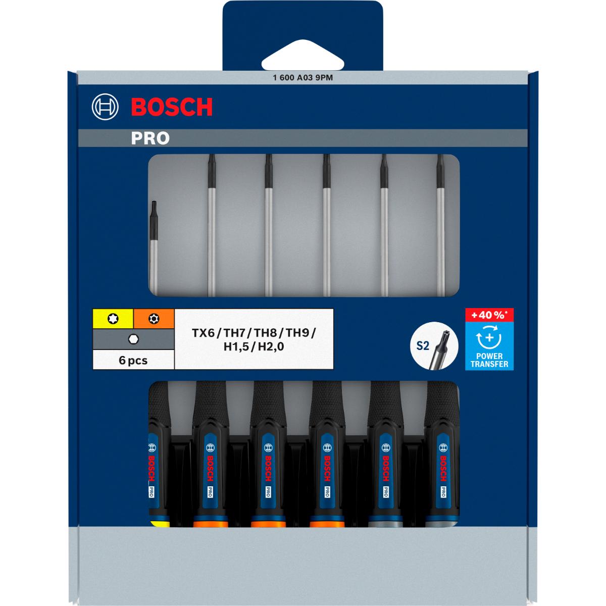 Bosch PRO Präzisionsschraubendreher TX/TH/H, 6-teilges Set
