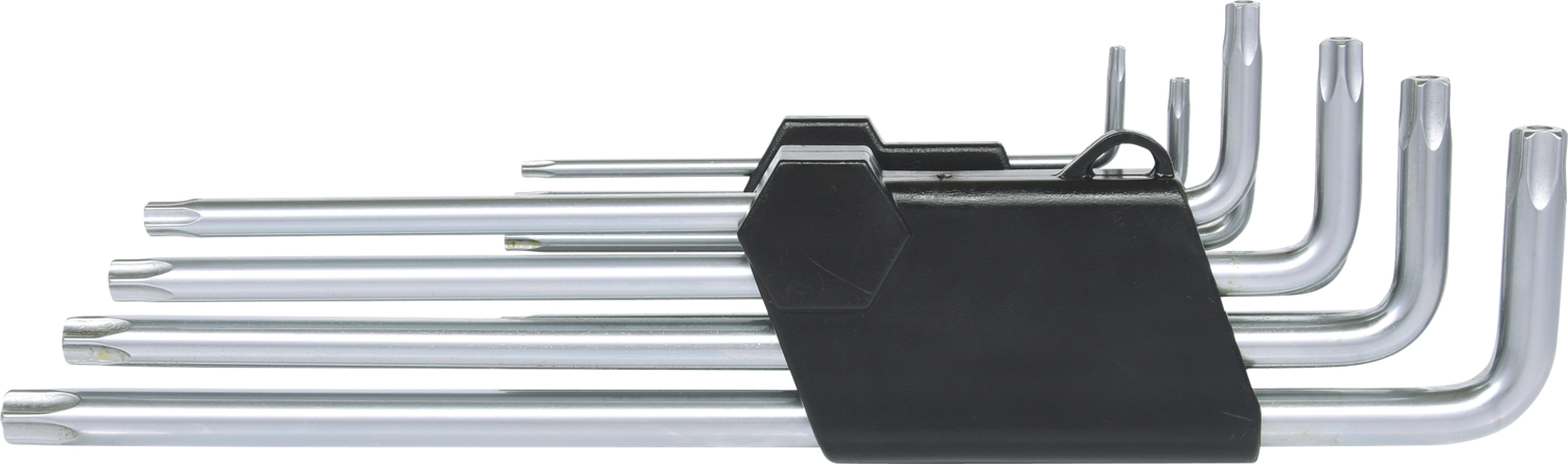 KS Tools Fünfstern-Winkelstiftschlüssel-Satz, Bohrung, lang, 9-tlg