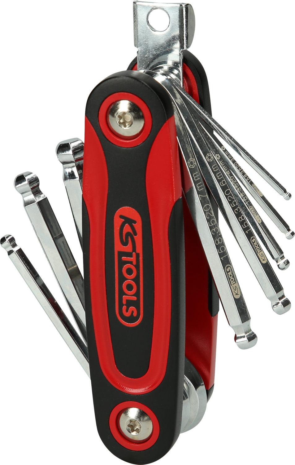 KS Tools Kugelkopf-Innensechskant-Winkelstiftschlüssel-Klapphalter, 8-tlg