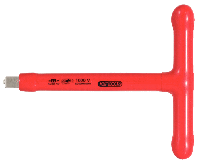 KS Tools 1/2" T-Griff-Aufsteckschlüssel mit Schutzisolierung und Schraubenarretierung, 200mm