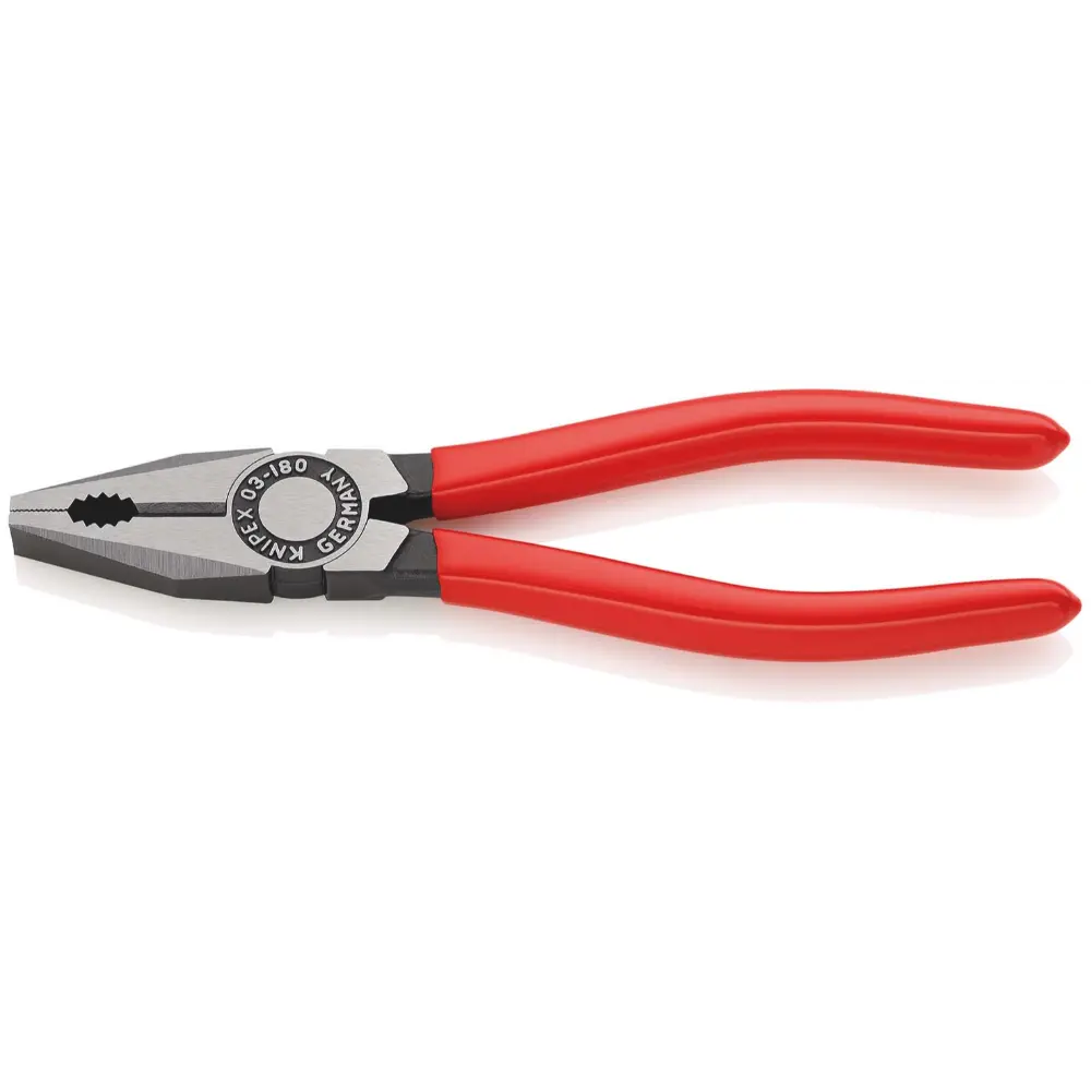 KNIPEX Kombizange mit Kunststoff überzogen schwarz atramentiert 180 mm