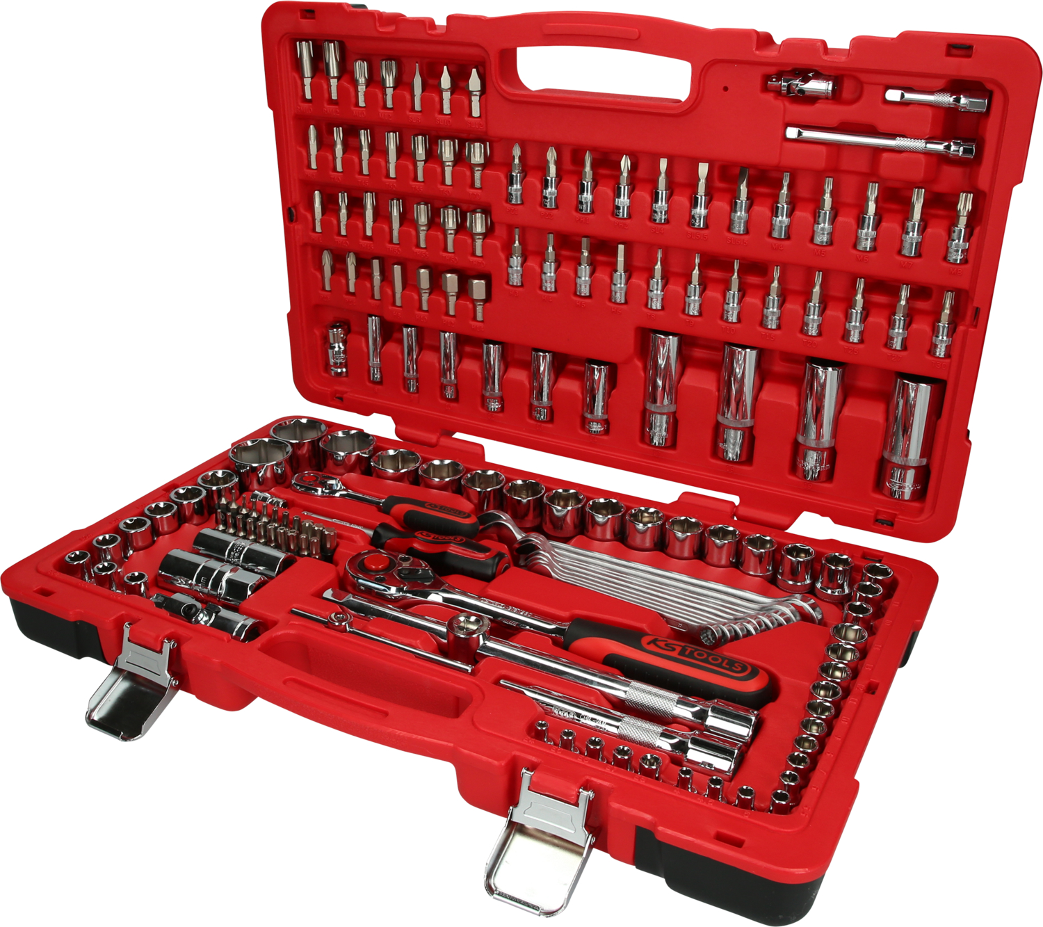 KS Tools 1/4"+1/2" CHROMEplus Steckschlüssel-Satz, 151-tlg