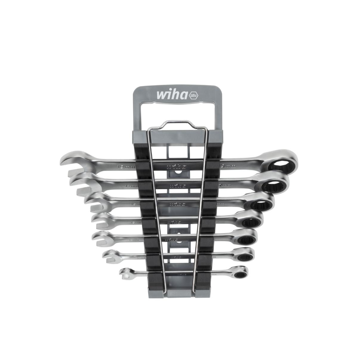 Wiha Ringratschen-Gabelschlüssel Set 7-teilges Set in Halter