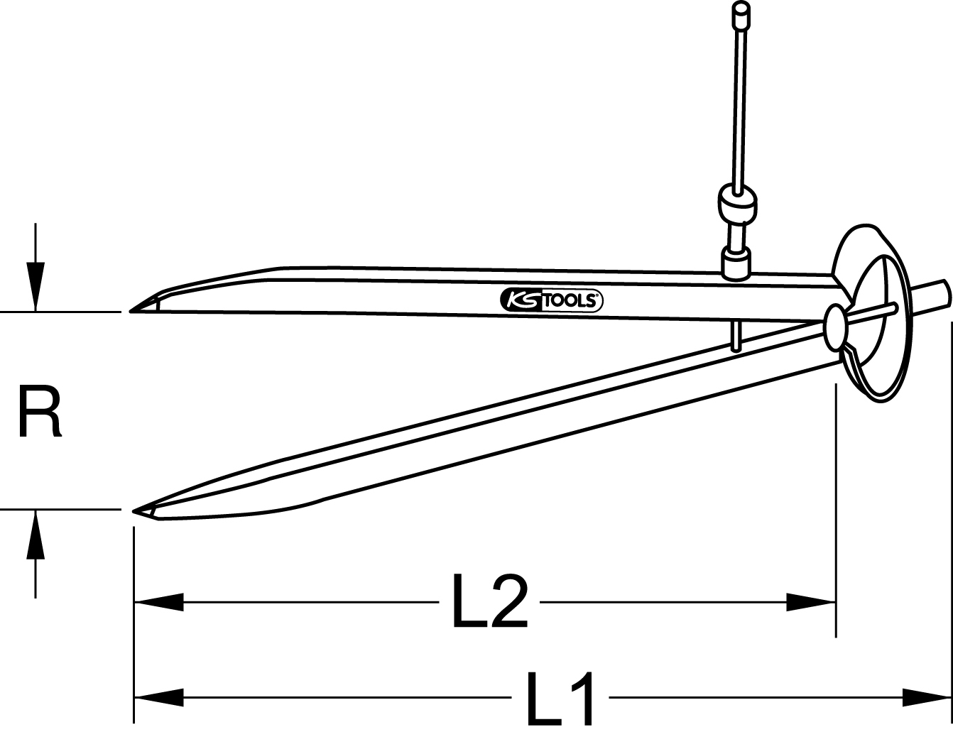 KS Tools Präzisions-Feder-Spitzzirkel
