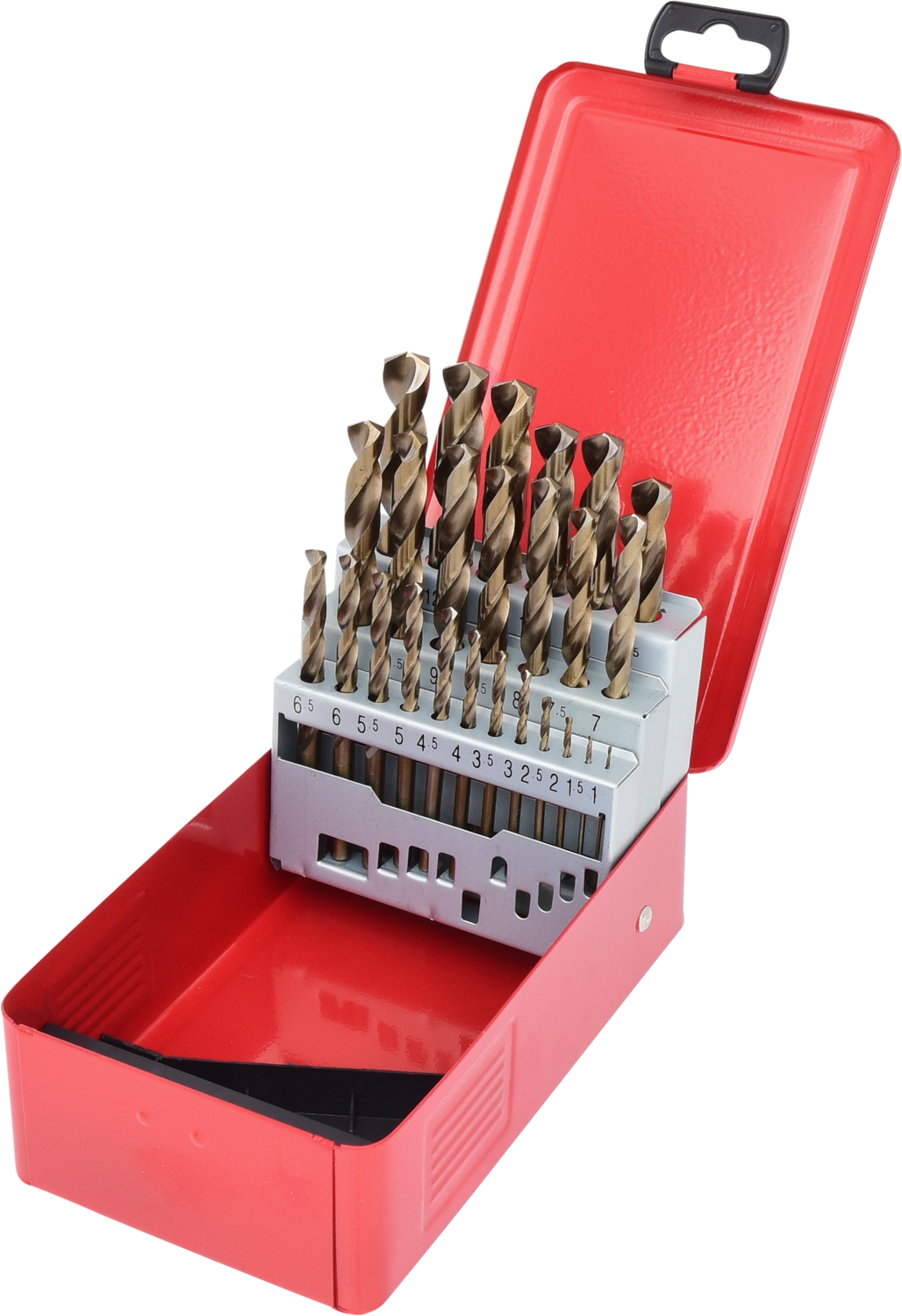 KS Tools HSS-G Co 5 Spiralbohrer-Satz, Stahlblechkassette, 25-tlg, 1-13mm