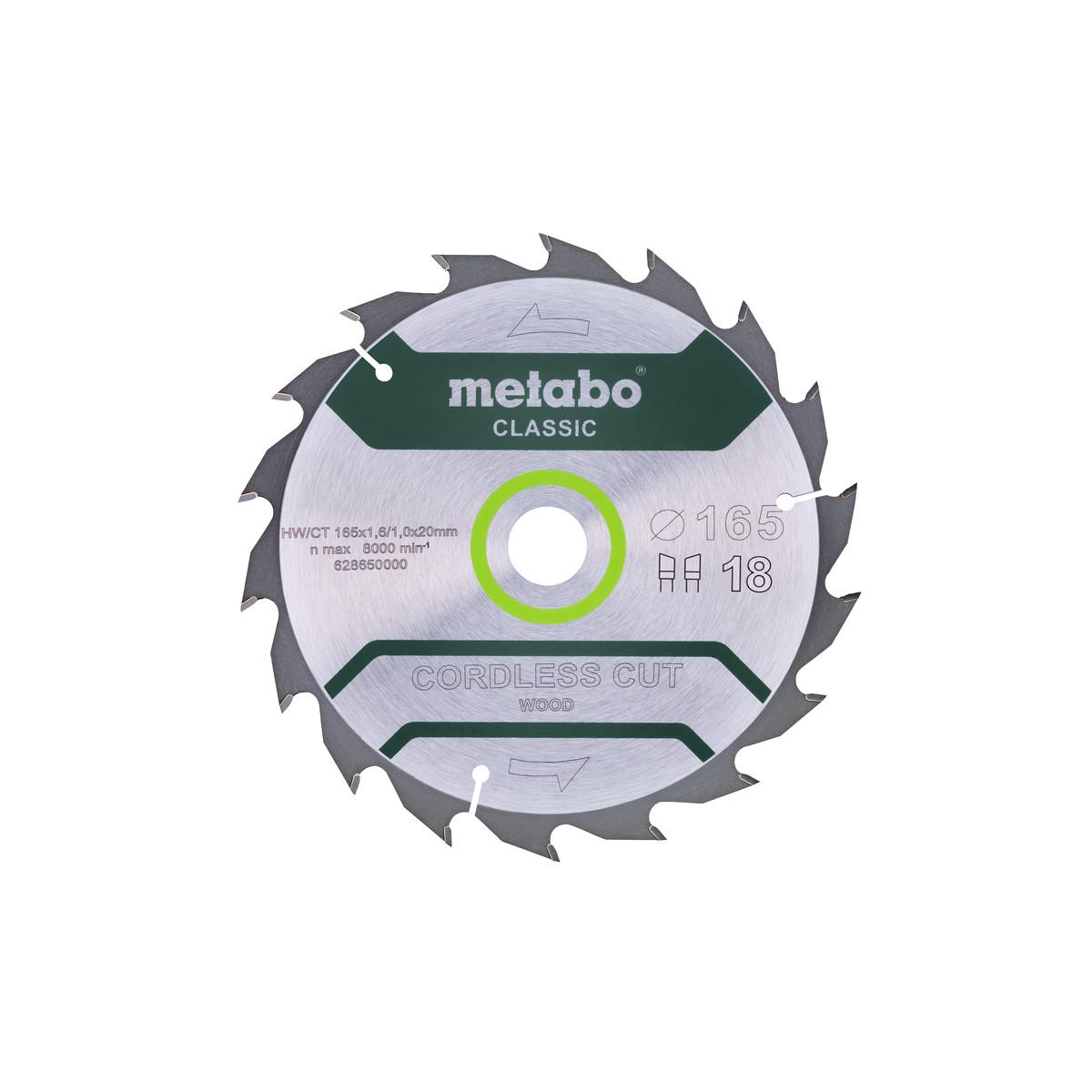 Metabo Sägeblatt cordless cut wood - classic 165, WZ- Blister