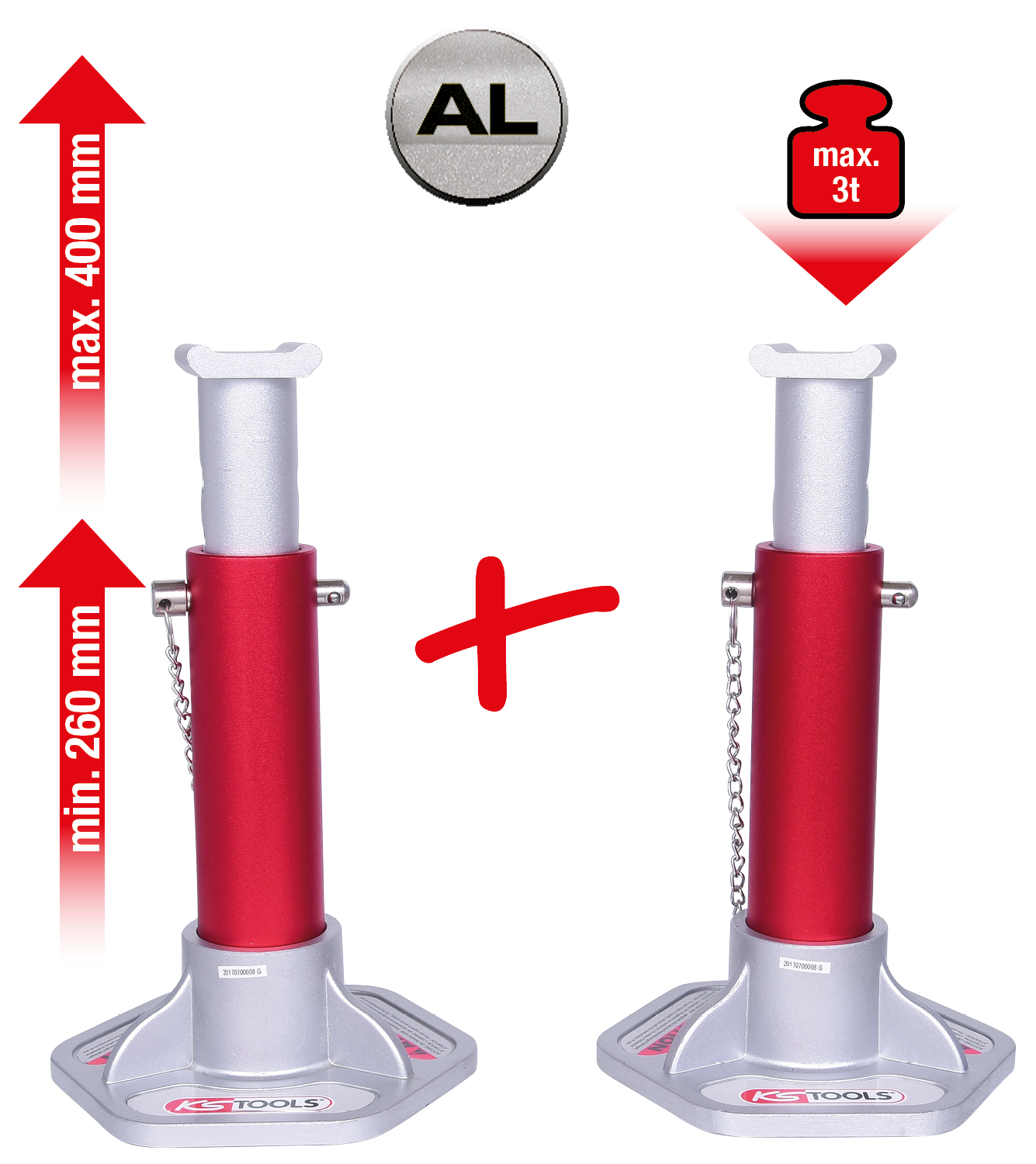 KS Tools Aluminium-Unterstellbock-Set, 2-tlg