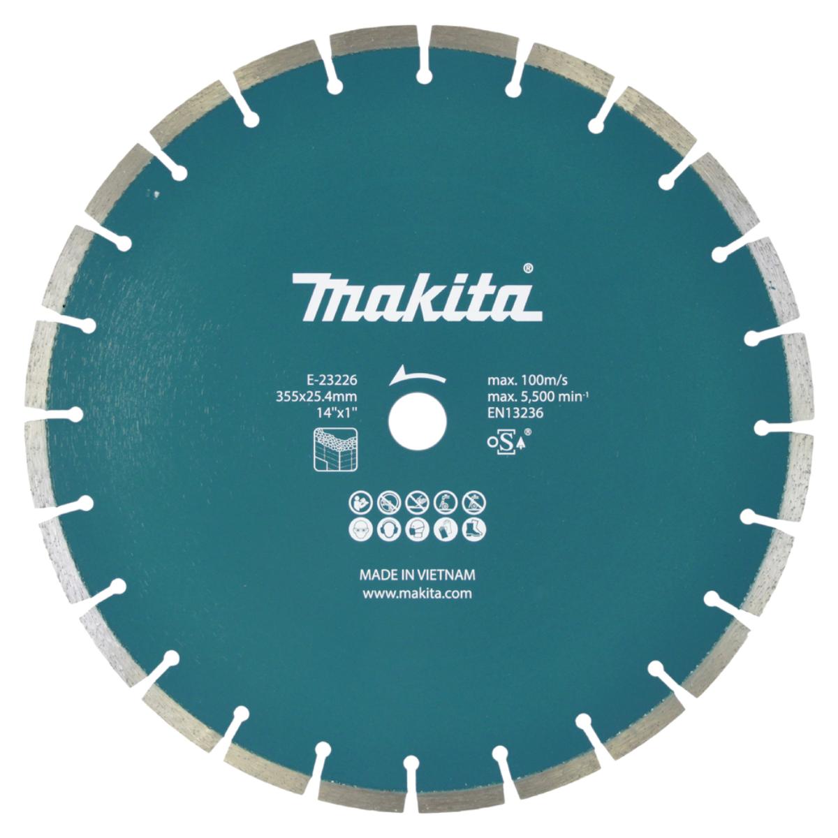 Makita Diamanttrennscheibe Ø 355 mm - 2,8 mm - Nass und trocken - Beton - E-23226