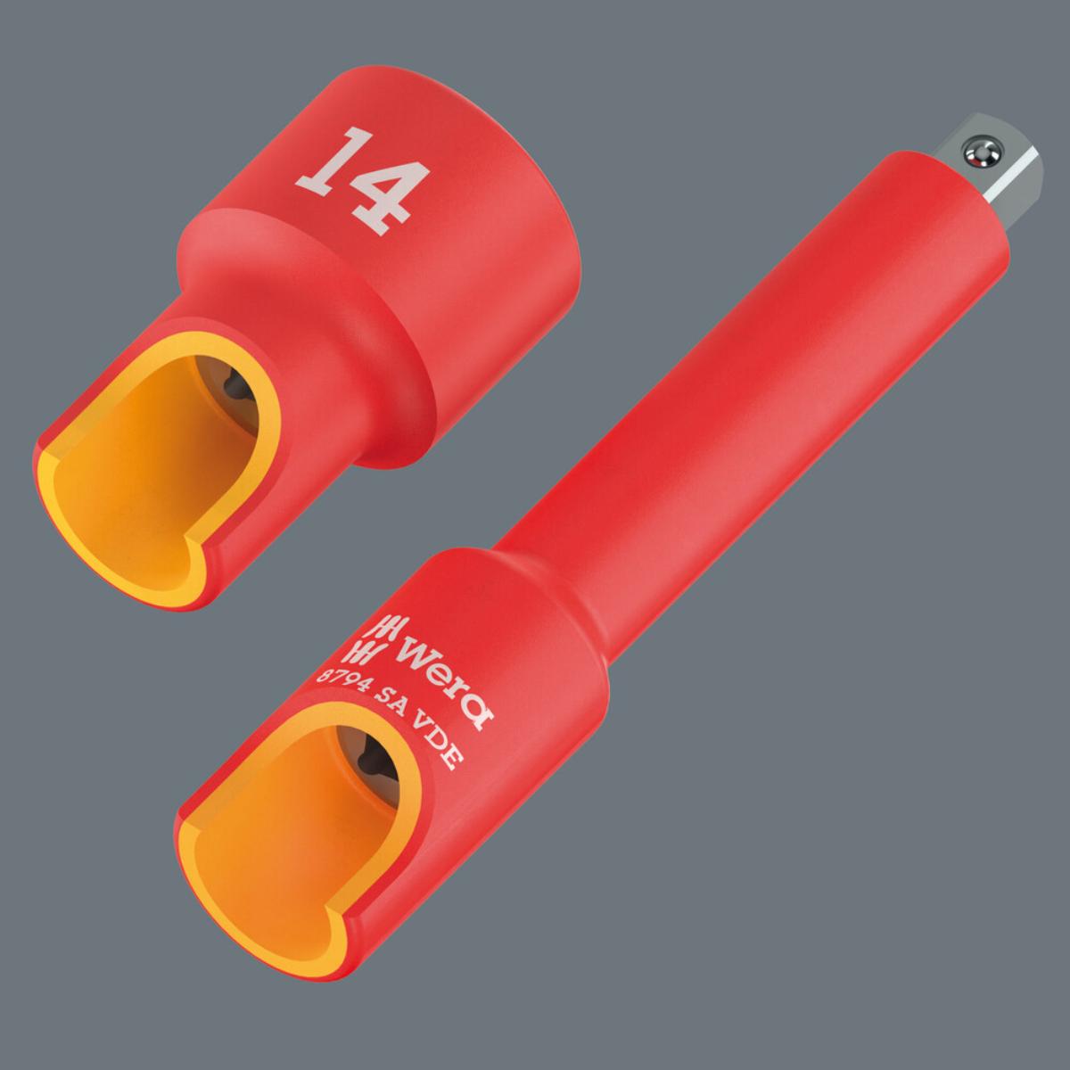 Wera 8790 A VDE Zyklop-Steckschlüsseleinsatz, isoliert, mit 1/4 zoll-Antrieb, 7 x 41 mm
