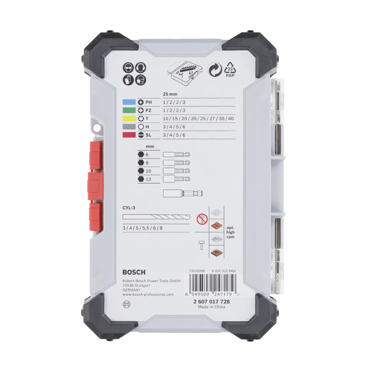 Bosch Extra Hard und CYL-3 im Pick and Click-Koffer, 35‑teiliges Set