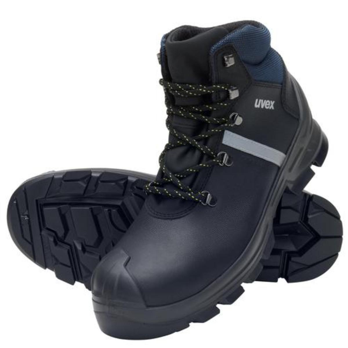 uvex 2 construction Sicherheitsschuh Stiefel S3, schwarz/blau