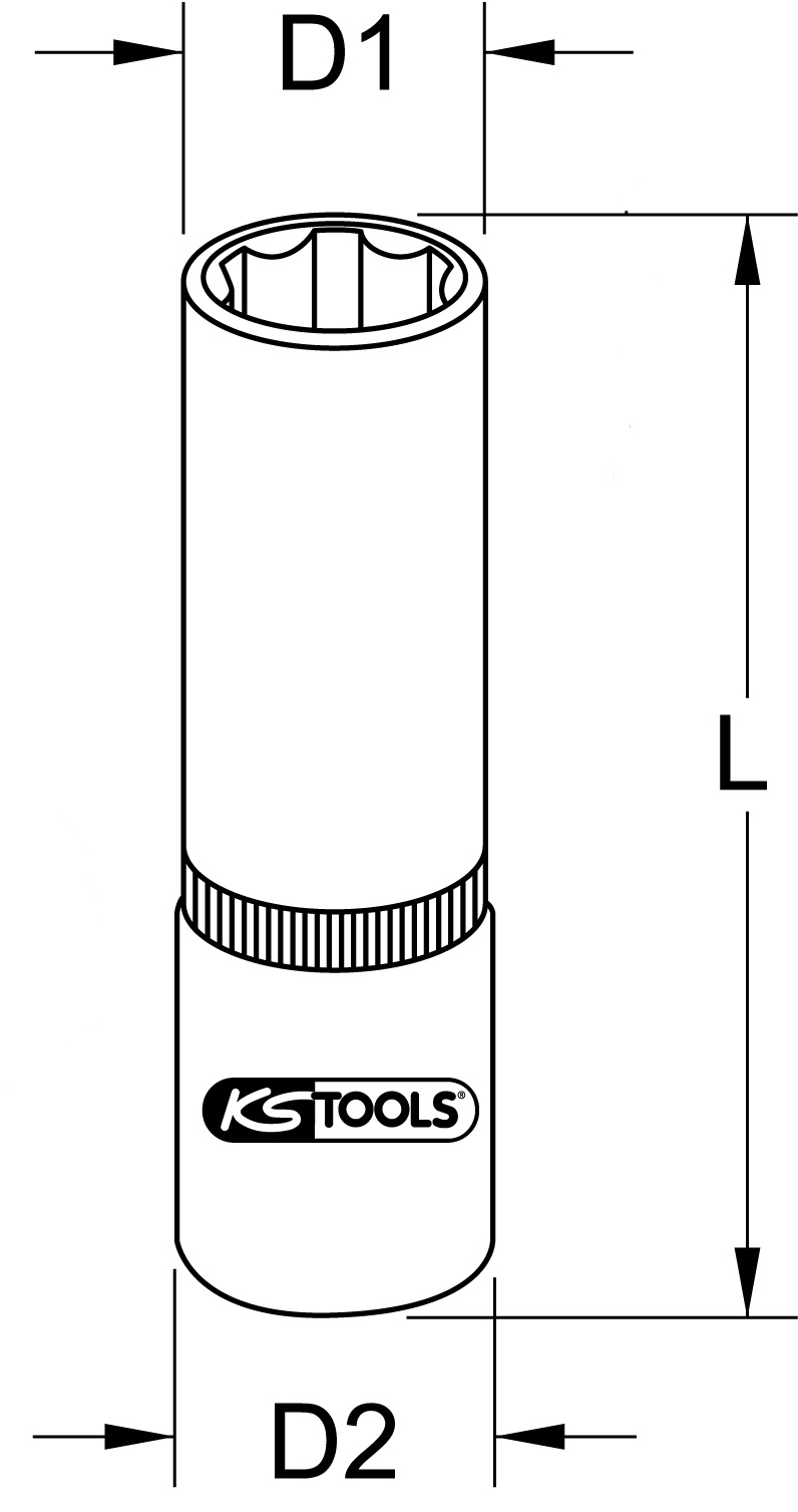 KS Tools BRONZEplus Stecknuss 1/2" 6-kant lang