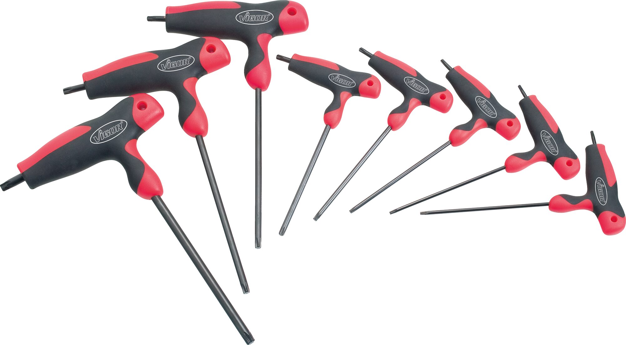 VIGOR T Schraubendreher Satz, T-Griff, V1410, T Profil, T 9-T 40, Anzahl Werkzeuge: 8