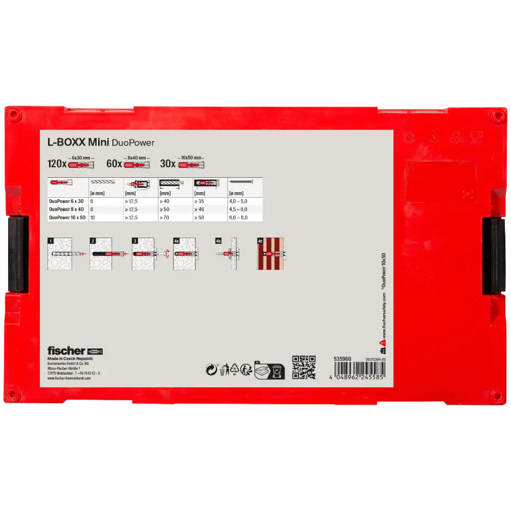 Fischer Dübelsortiment L-BOXX mini DuoPower (210 Teile)
