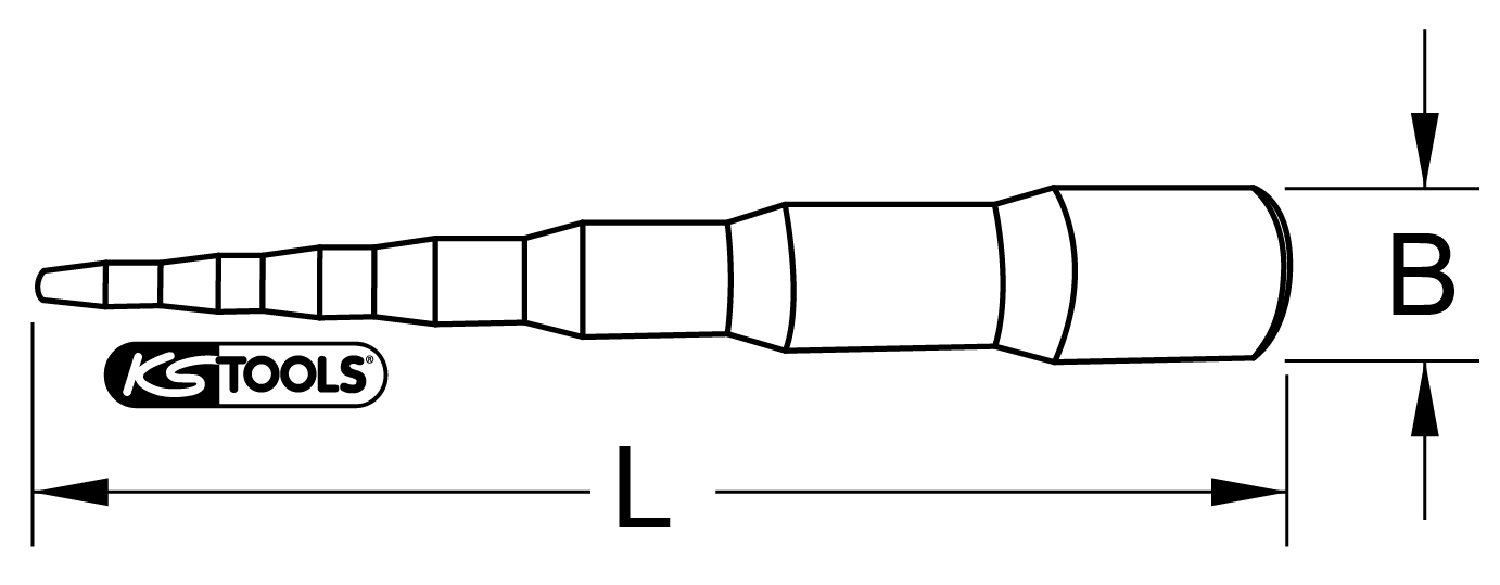KS Tools Universal-Stufenschlüssel, 6-stufig, 3-16"-5/8"