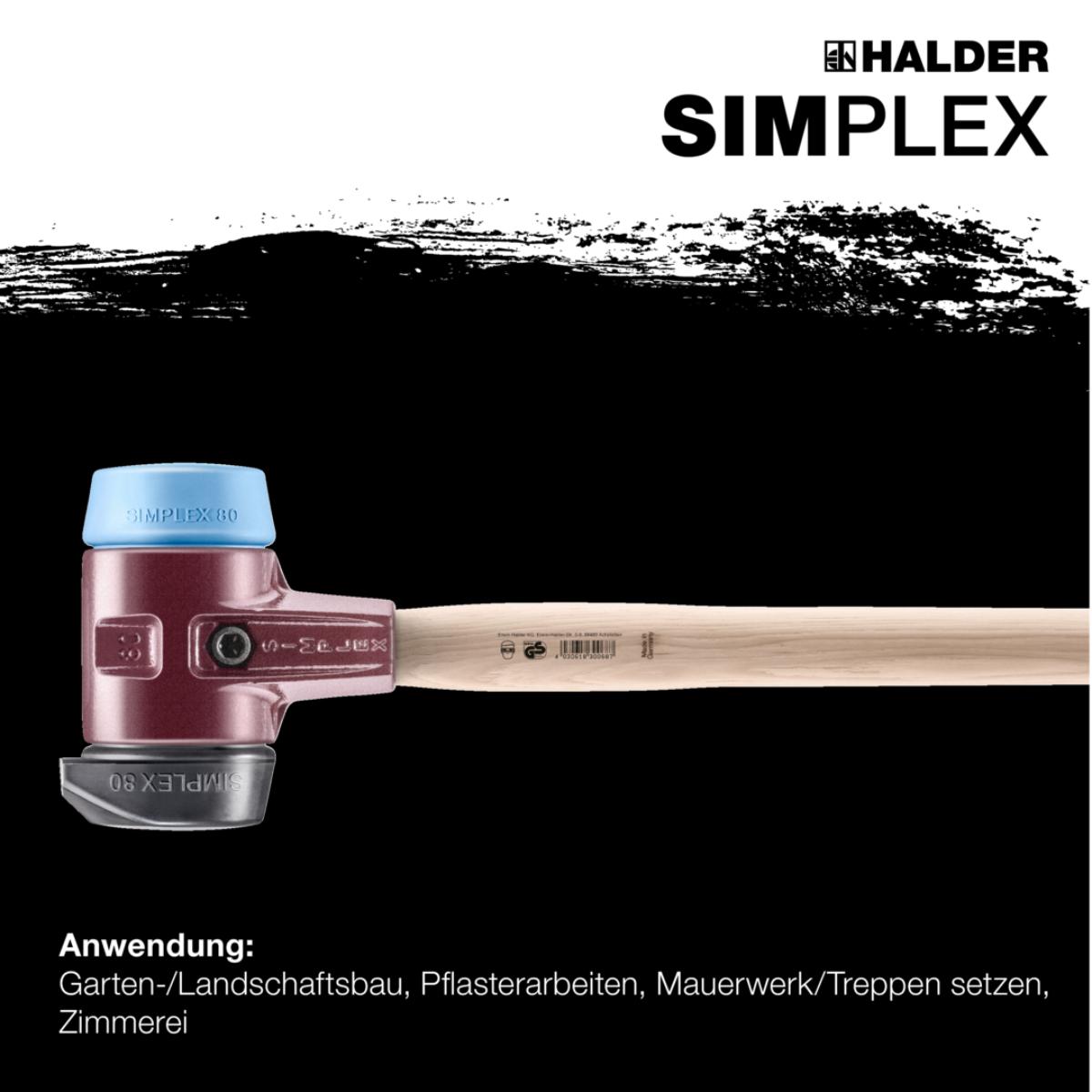 HALDER SIMPLEX - Vorschlaghammer mit TE-Gehäuse und Holzstiel, Gummikomposition mit Standfuss