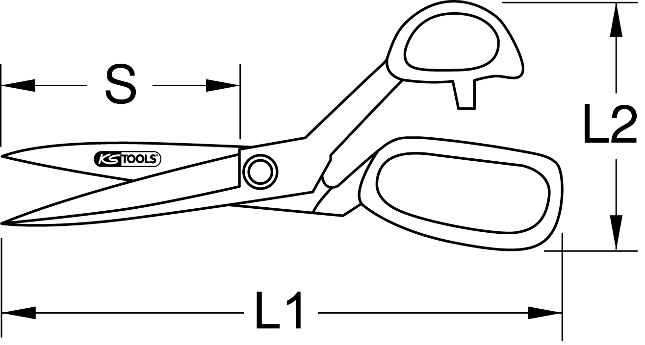 KS Tools BERYLLIUMplus Arbeitsschere 220 mm