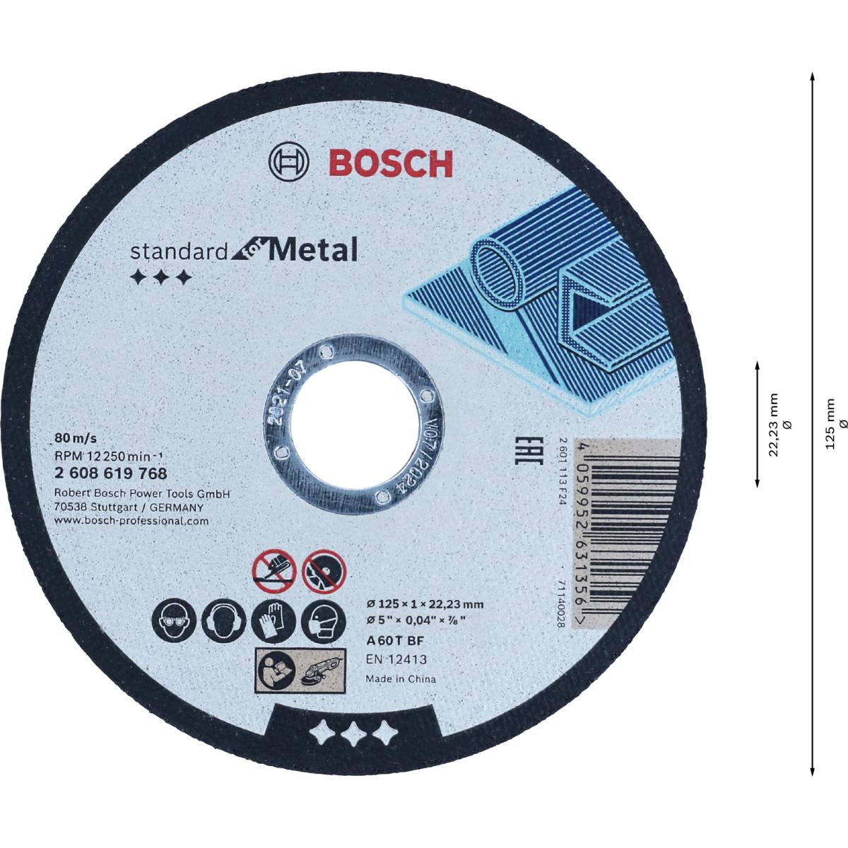 Bosch Standard for Metal Trennscheibe gerade, 22,23 mm