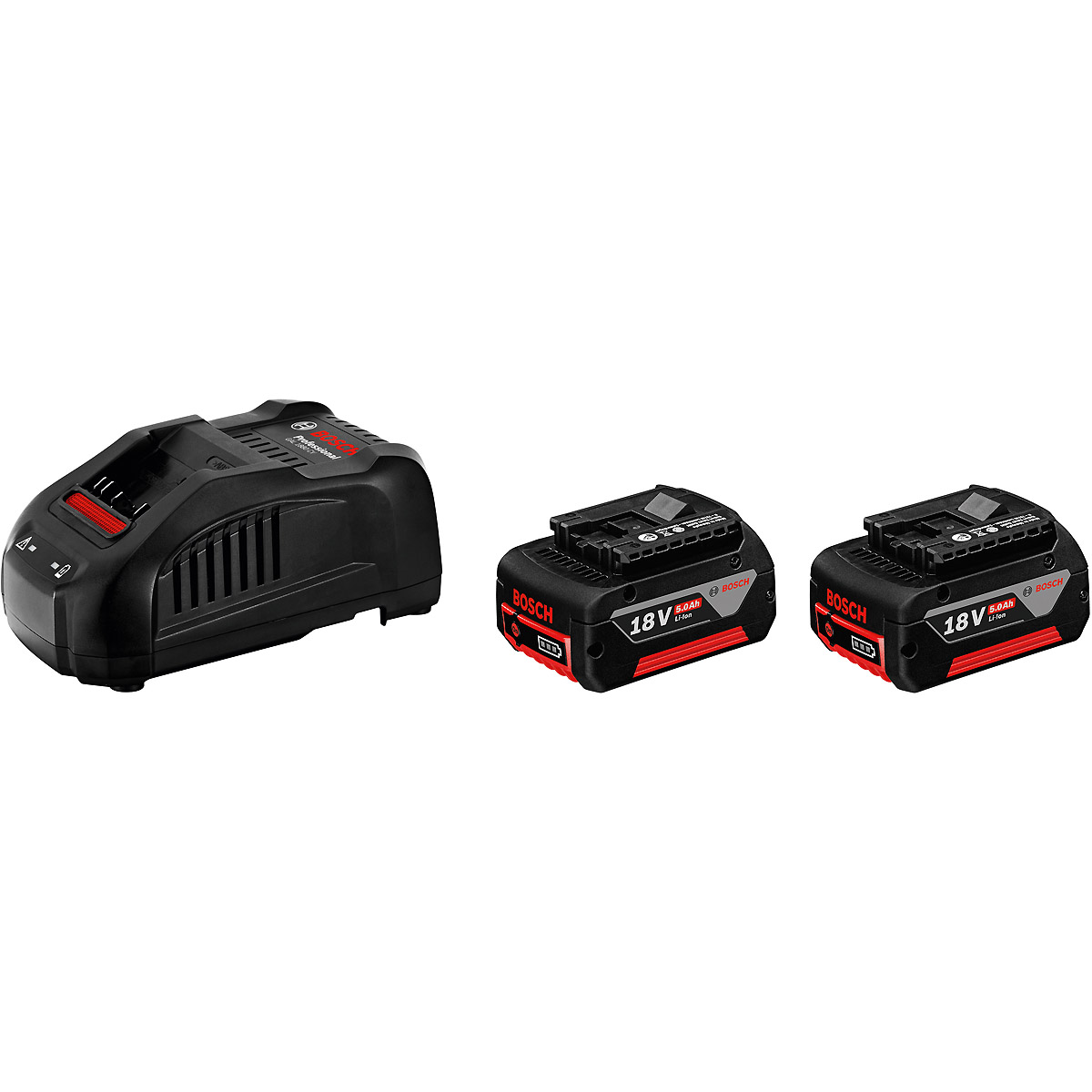 Bosch Akku Starter-Set: 2 x GBA 18 Volt, 5.0 Ah und GAL 1880 CV