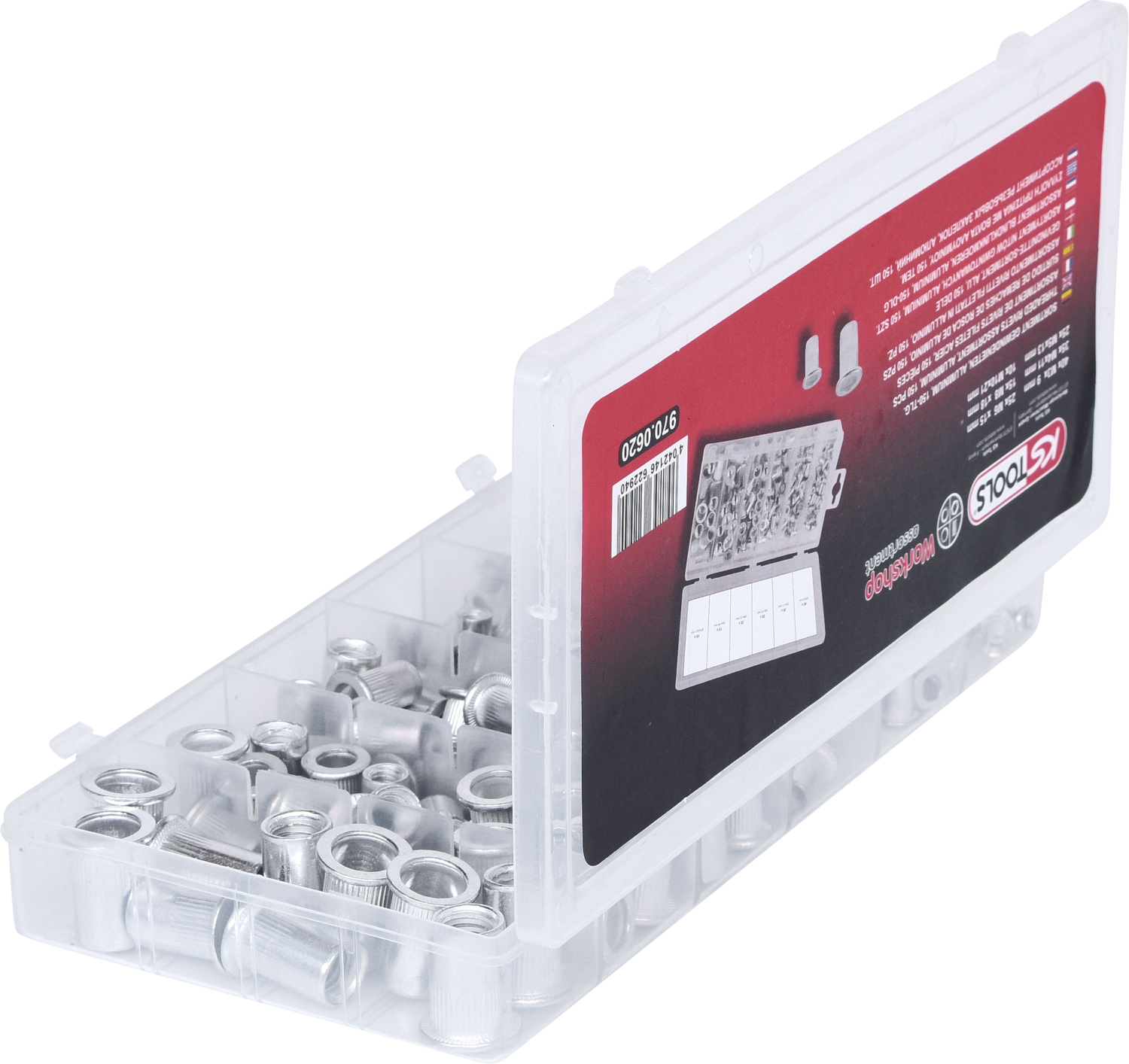 KS Tools Sortiment Gewindenieten, Aluminium, M3x9mm-M10x21mm, 150-tlg