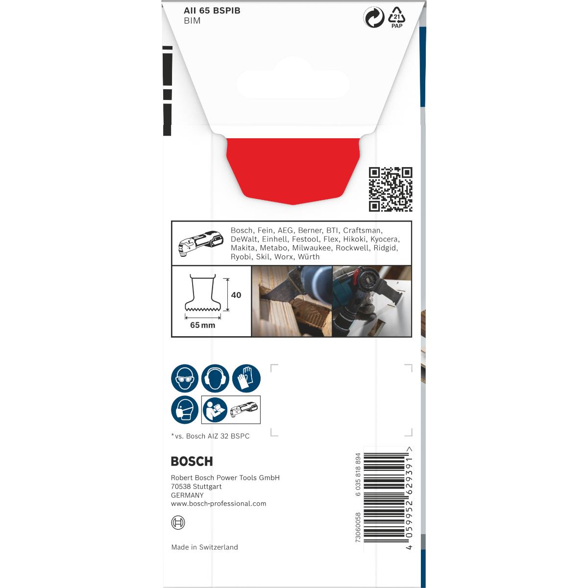 Bosch PRO AII 65 BSPIB Blatt für Multifunktionswerkzeuge,65 x 40 mm