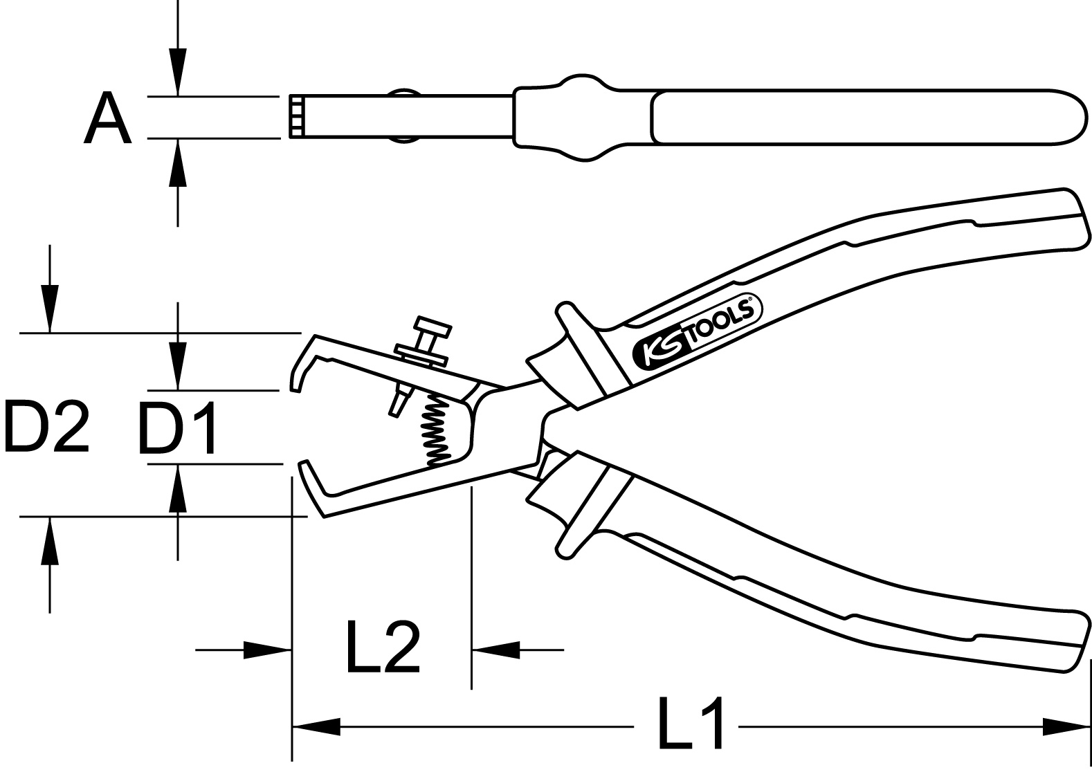 KS Tools ULTIMATEplus Abisolierzange, 180mm